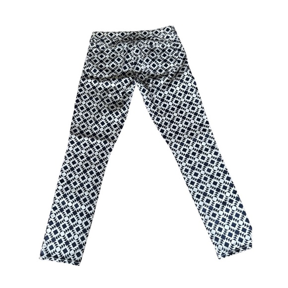 JCrew Toothpick Ankle Pants size 27 dark navy and white geometric pattern - Picture 3 of 12